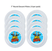 Load image into Gallery viewer, 8pk Wild Kratts Clear Plastic Disposable Party Plates Choose Size