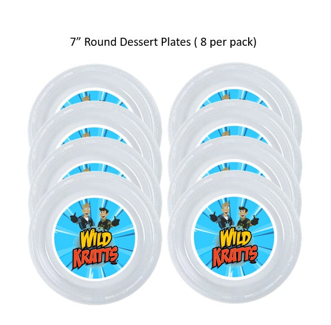 8pk Wild Kratts Clear Plastic Disposable Party Plates Choose Size