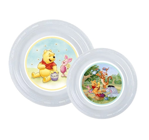 8pk Winnie the Pooh Plastic Disposable Party Plates, Choose Size