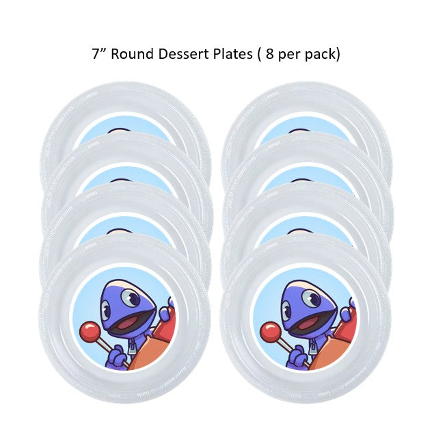 8pk Yeeps Clear Plastic Disposable Party Plates, Choose Size