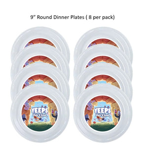 8pk Yeeps Clear Plastic Disposable Party Plates, Choose Size