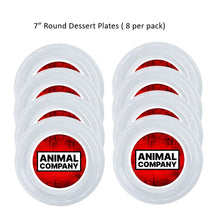 Load image into Gallery viewer, 8pk Animal Company Birthday Party Plates, Disposable Clear Plastic, Available in 7 or 9", Ships fast from USA