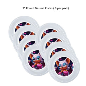 8pk Amy Rose Rouge Clear Plastic Disposable Party Plates, Choose Size