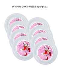 Load image into Gallery viewer, 8pk Amy Rose Rouge Clear Plastic Disposable Party Plates, Choose Size
