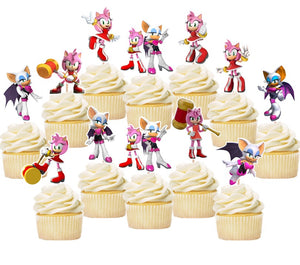 Amy Rose and Rouge Cupcake Toppers