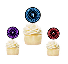 Load image into Gallery viewer, Blade &amp; Sorcery Cupcake Toppers, 12-48pc pack, Handmade in the USA