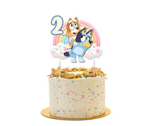 Load image into Gallery viewer, Custom Bluey Cake Topper For Girl, Ages 1-6, Measures 6x7 inches, Made in USA