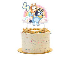 Load image into Gallery viewer, Custom Bluey Cake Topper For Girl, Ages 1-6, Measures 6x7 inches, Made in USA