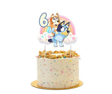 Load image into Gallery viewer, Custom Bluey Cake Topper For Girl, Ages 1-6, Measures 6x7 inches, Made in USA