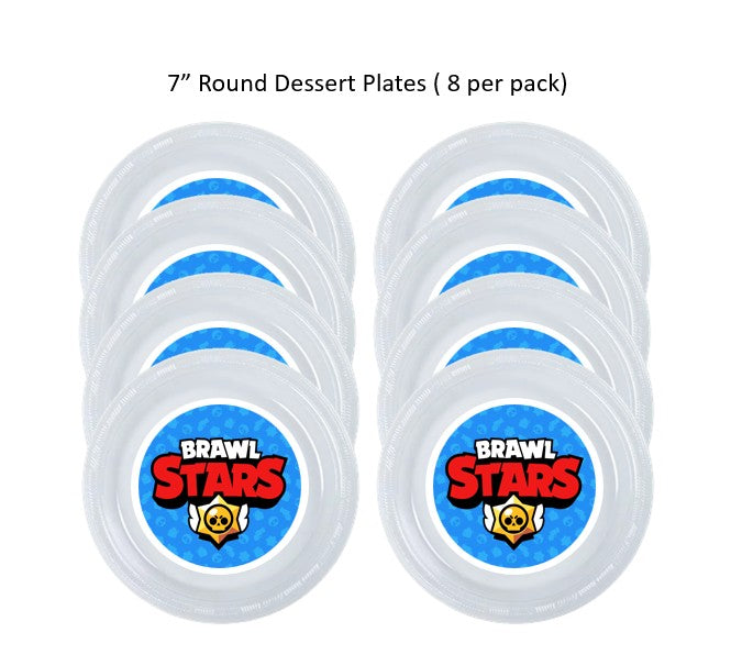 8pk Brawl Stars Plastic Disposable Party Plates, Choose Size