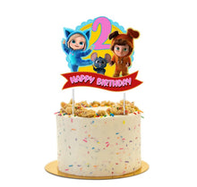 Load image into Gallery viewer, Dave and Ava Cake Topper For Girl, 6x7", Custom Age 1-5, Made in USA