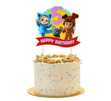 Load image into Gallery viewer, Dave and Ava Cake Topper For Girl, 6x7", Custom Age 1-5, Made in USA
