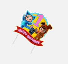 Load image into Gallery viewer, Dave and Ava Cake Topper For Girl, 6x7", Custom Age 1-5, Made in USA