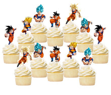 Load image into Gallery viewer, Goku Cupcake Toppers, choose 12-48pc