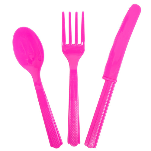 Hot Pink Cutlery 24 piece