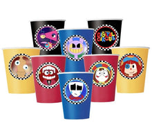 Load image into Gallery viewer, Amazing Digital Circus Birthday Party Bundle Kit - 39pc Custom Decoration Set with Red Tablecover