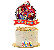 Load image into Gallery viewer, Amazing Digital Circus Birthday Party Bundle Kit - 39pc Custom Decoration Set with Red Tablecover
