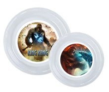 Load image into Gallery viewer, King Kong vs. Godzilla Clear Plastic Disposable Party Plates, 8pc per Pack, Choose Size