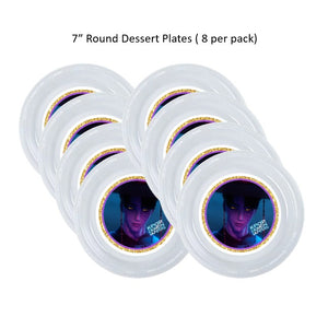 8pk KPop Demon Hunters Clear Plastic Disposable Party Plates, Choose Size