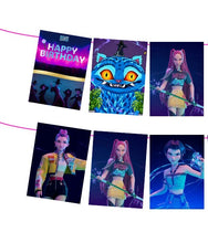 Load image into Gallery viewer, Kpop Demon Hunters Happy Birthday Party Banner 7ft