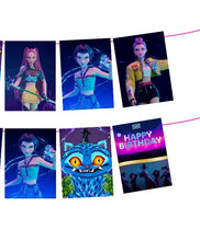 Load image into Gallery viewer, Kpop Demon Hunters Happy Birthday Party Banner 7ft