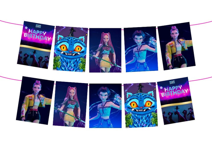 Kpop Demon Hunters Birthday Banner