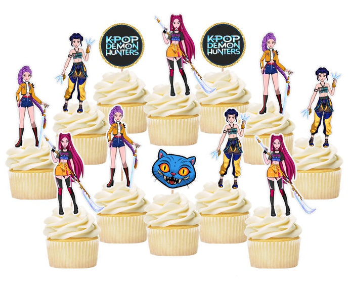 Kpop Demon hunters cupcake toppers