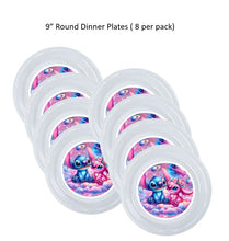 Load image into Gallery viewer, 8pk Stitch and Angel Clear Plastic Disposable Party Plates, Choose Size