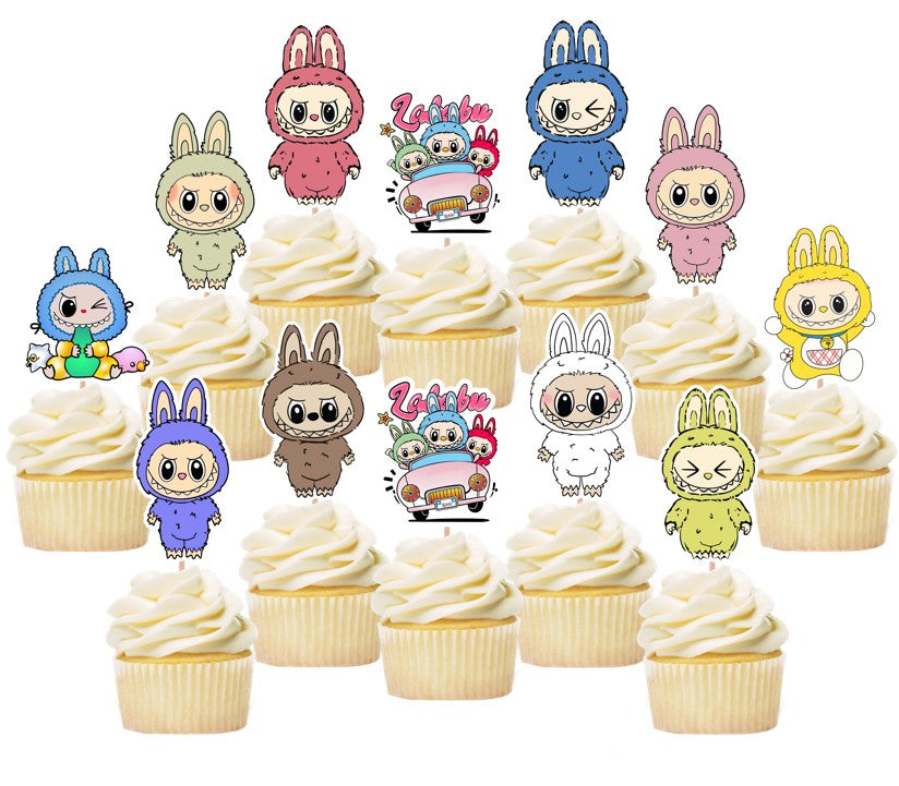 Labubu Cupcake Toppers, 12-48pc packs, 2 inch tall, Ships From USA