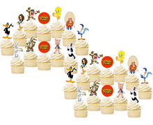 Load image into Gallery viewer, Looney Tunes Cupcake Toppers, Handmade in the USA, Available in 12-48pc packs