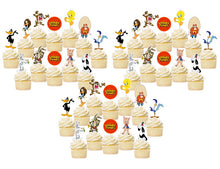 Load image into Gallery viewer, Looney Tunes Cupcake Toppers, Handmade in the USA, Available in 12-48pc packs