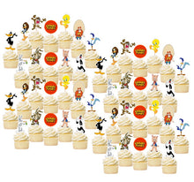 Load image into Gallery viewer, Looney Tunes Cupcake Toppers, Handmade in the USA, Available in 12-48pc packs