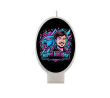 Load image into Gallery viewer, Mr Beast Birthday Candle - 3.5 Inch Custom Party Supply, Made in USA
