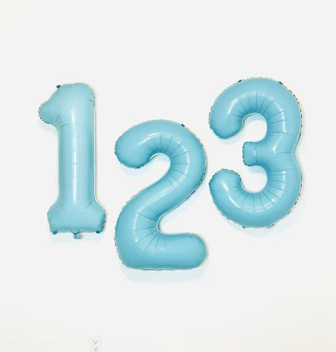 Light Blue Number Balloon