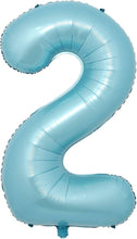 Load image into Gallery viewer, 40&quot; Light Baby Blue Number Balloon, Avail 1 2 3