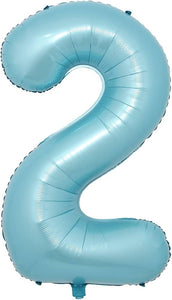 40" Light Baby Blue Number Balloon, Avail 1 2 3