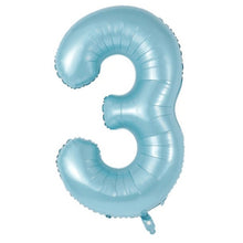 Load image into Gallery viewer, 40&quot; Light Baby Blue Number Balloon, Avail 1 2 3