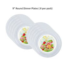 Load image into Gallery viewer, 8pk Rosita Fresita Clear Plastic Disposable Party Plates, Strawberry Shortcake Plates