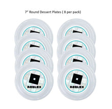 Load image into Gallery viewer, 8pk Roblox Clear Plastic Disposable Party Plates Teal Purple, Choose Size