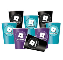 Load image into Gallery viewer, 8pc Roblox Purple Teal Party Paper Cups