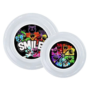 8pk Smiling Critters Clear Plastic Disposable Party Plates, Choose Size