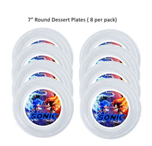 Load image into Gallery viewer, 8pk Sonic 3 Clear Plastic Disposable Party Plates, Choose Size