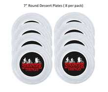 Load image into Gallery viewer, 8pk Stranger Things Birthday Party Plates, Disposable Clear Plastic, Available in 7 or 9", Ships from USA