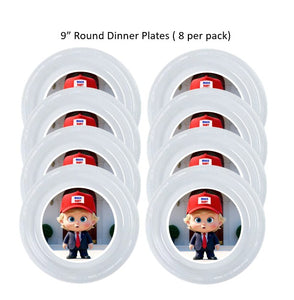 8pk Maga Baby Clear Plastic Disposable Party Plates, Choose Size