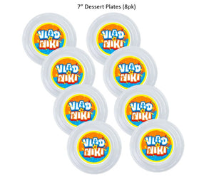 8pk Vlad and Niki Clear Plastic Disposable Party Plates, Choose Size