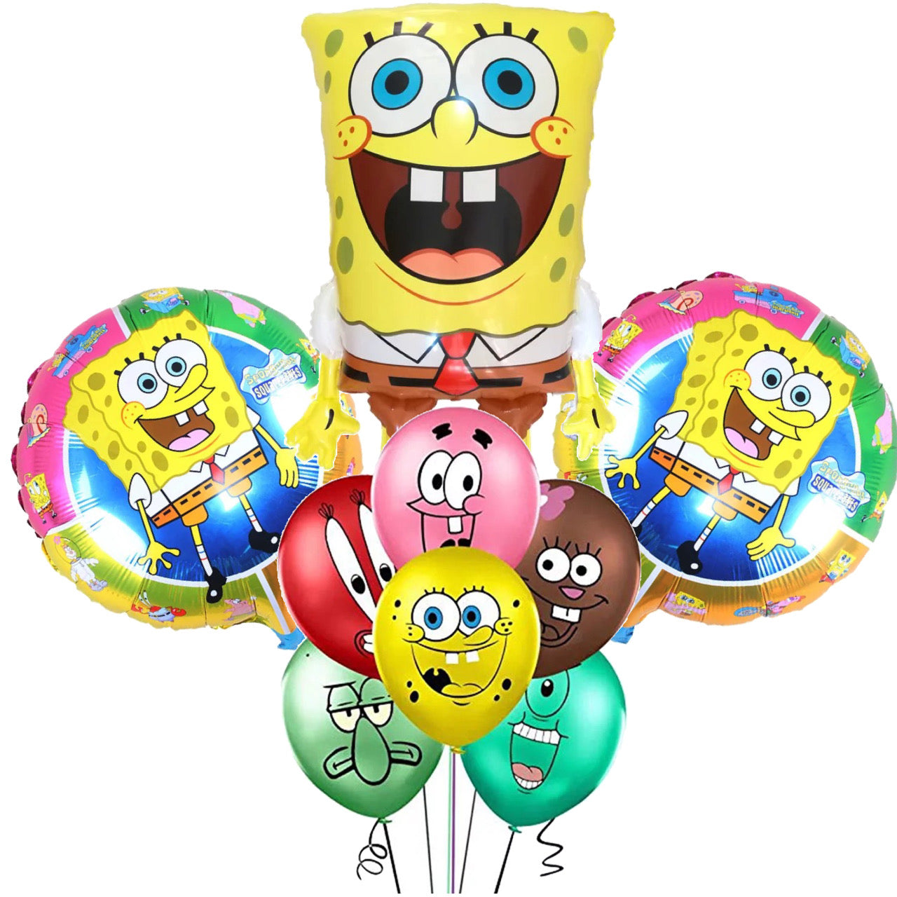Spongebob Birthday Party Balloons, 9 Piece Set Ensemble – Party Mania USA