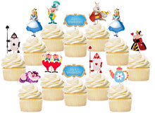 Load image into Gallery viewer, Alice In Wonderland Cupcake Toppers, Handmade