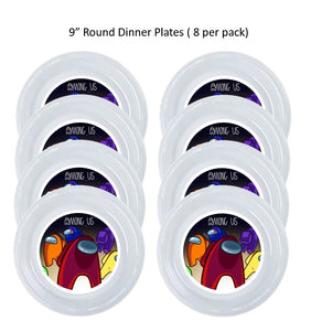 Among Us Clear Plastic Disposable Party Plates, 8pc per Pack, Choose Size
