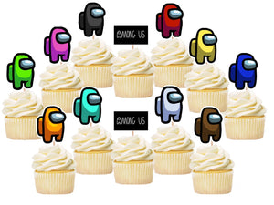 Among Us Cupcake Toppers, Party Supplies