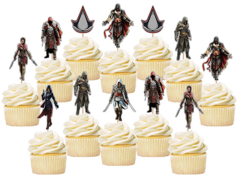 Assassins Creed Cupcake Toppers, Handmade